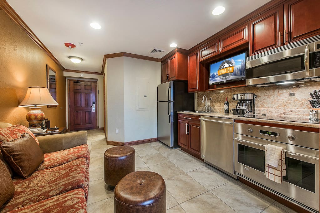 This is the only Studio in Westgate to have a full kitchen. Most have mini appliances, ours has all top of the line full size GE monogram stainless steel.