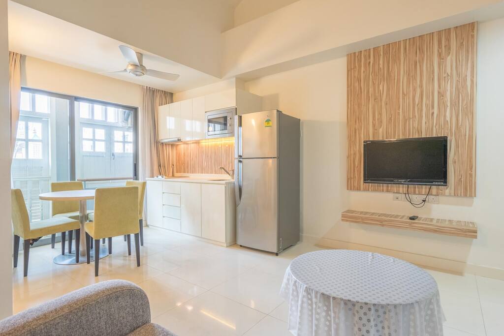 Living room and Basic Kitchen