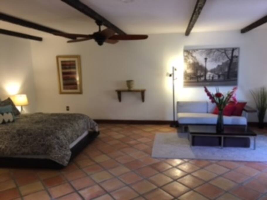 Queen size bed with 2nd couch