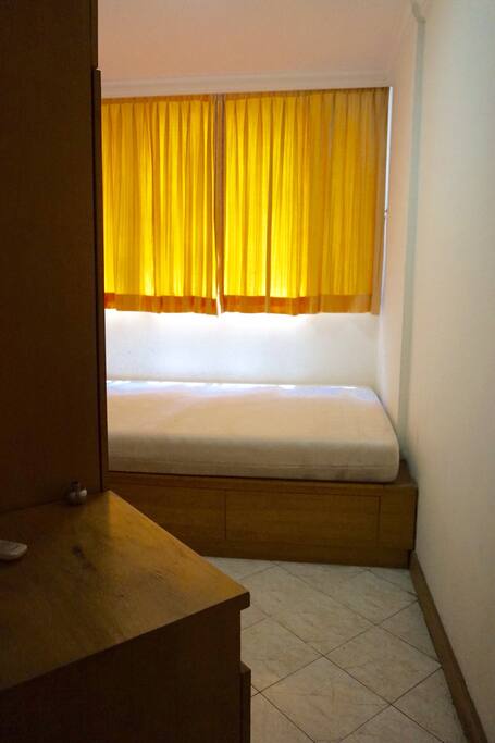 Bedroom 3. Bedsize approx 160cm.