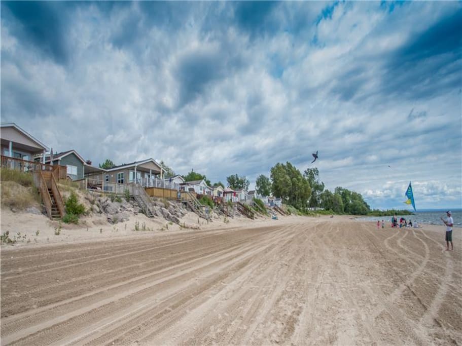 This is Wyldewood beach. Golf carts are permitted, but no cars.