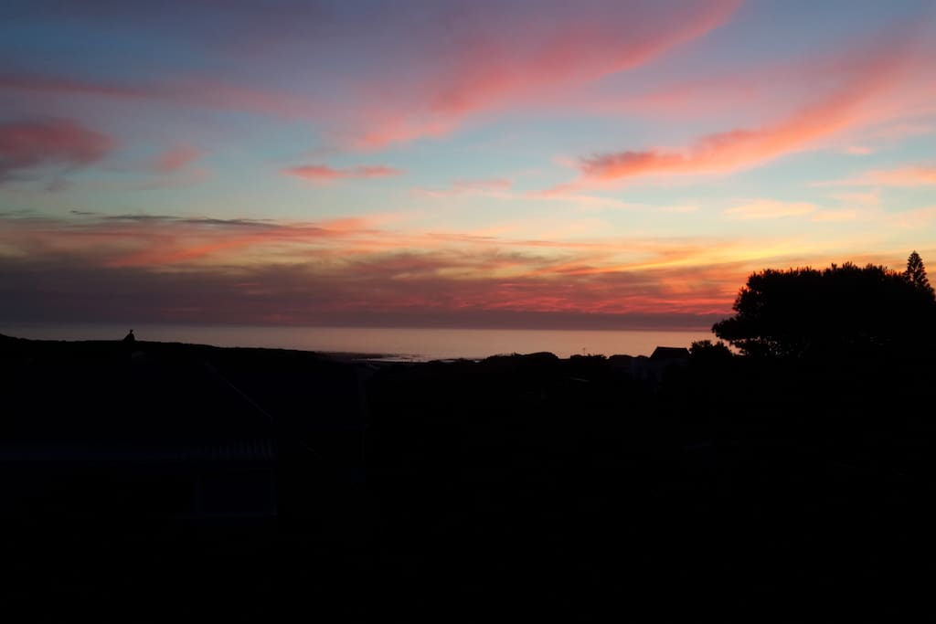 Sunset from the balcony overlooking Scarborough beach