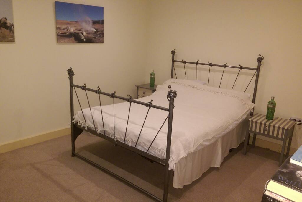 Large bedroom with en suite on the ground floor (easy access to living area, our bedroom is upstairs)
