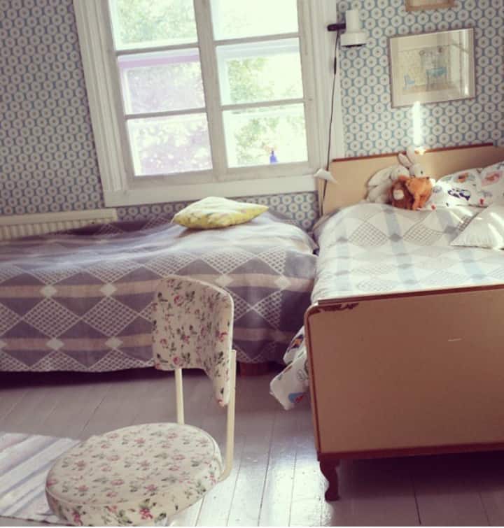 儿童房，两张90x200的床