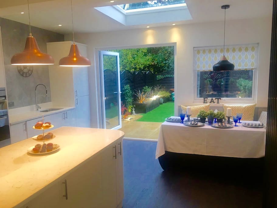 Kitchen leading onto pretty back garden