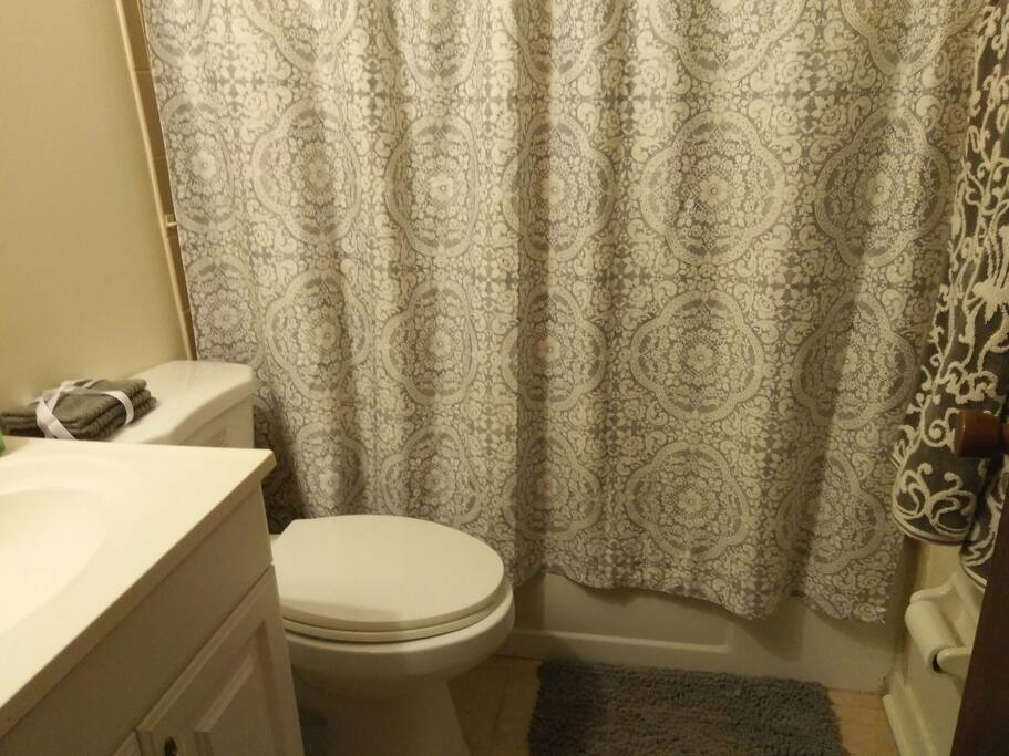 Shared guest restroom.