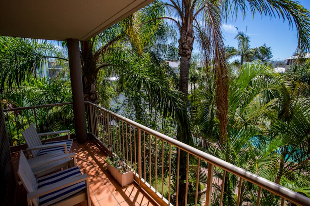 Poolside and Garden Balcony
