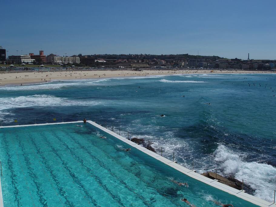 Bondi Beach is 10 minutes walk away