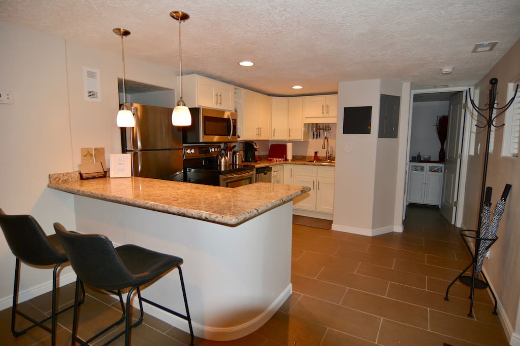 Fully stocked spacious kitchen