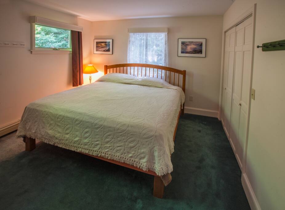 King sized bed, closet, dresser