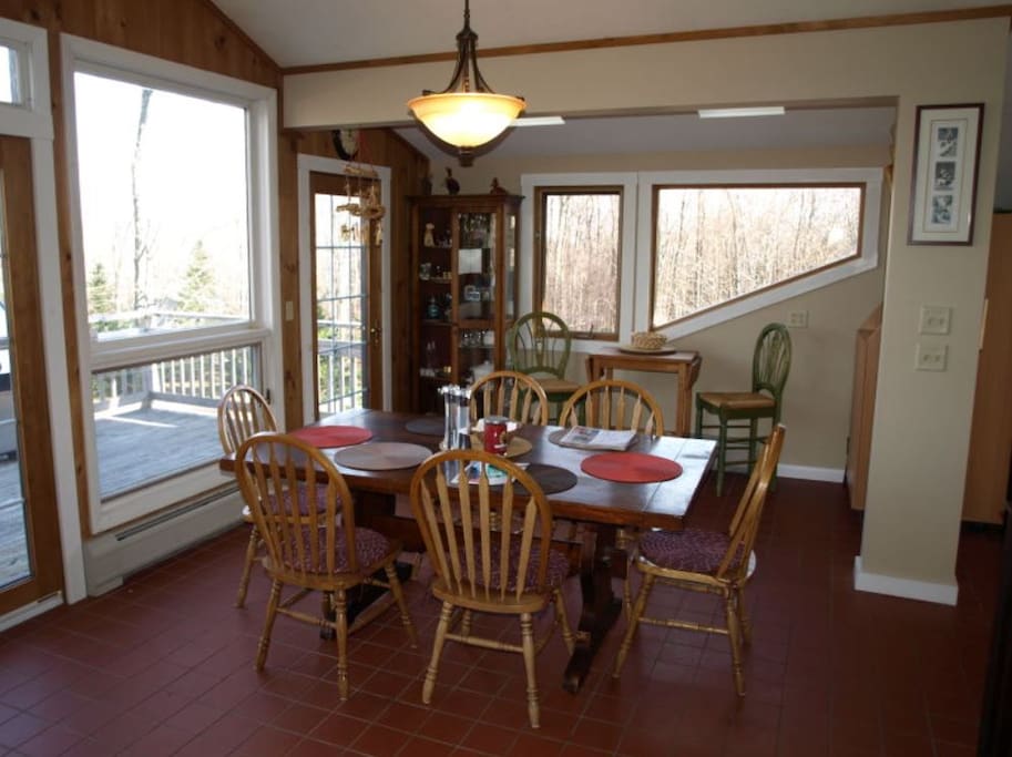 Dining Table overlooking deck with grill