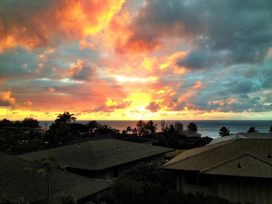 Sunset view from window