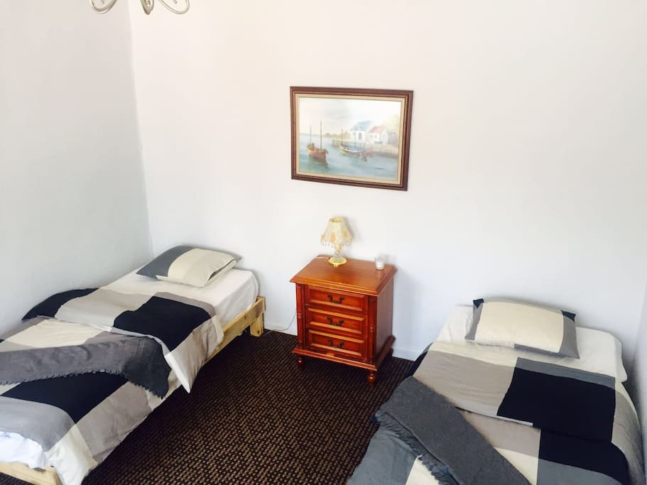 The Room with two twin beds is located in the second floor of the house