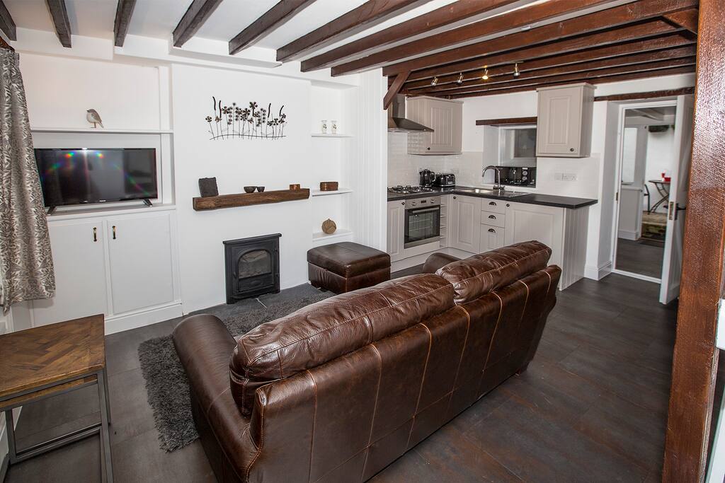 Downstairs living and kitchen area