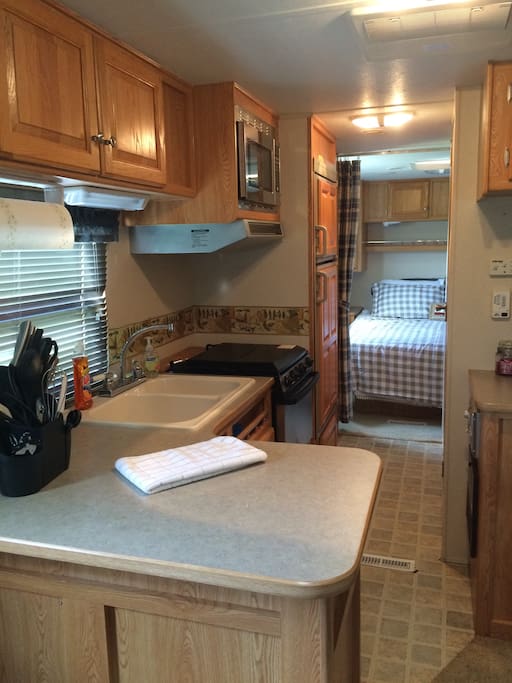 view of kitchen and hall to kitchen