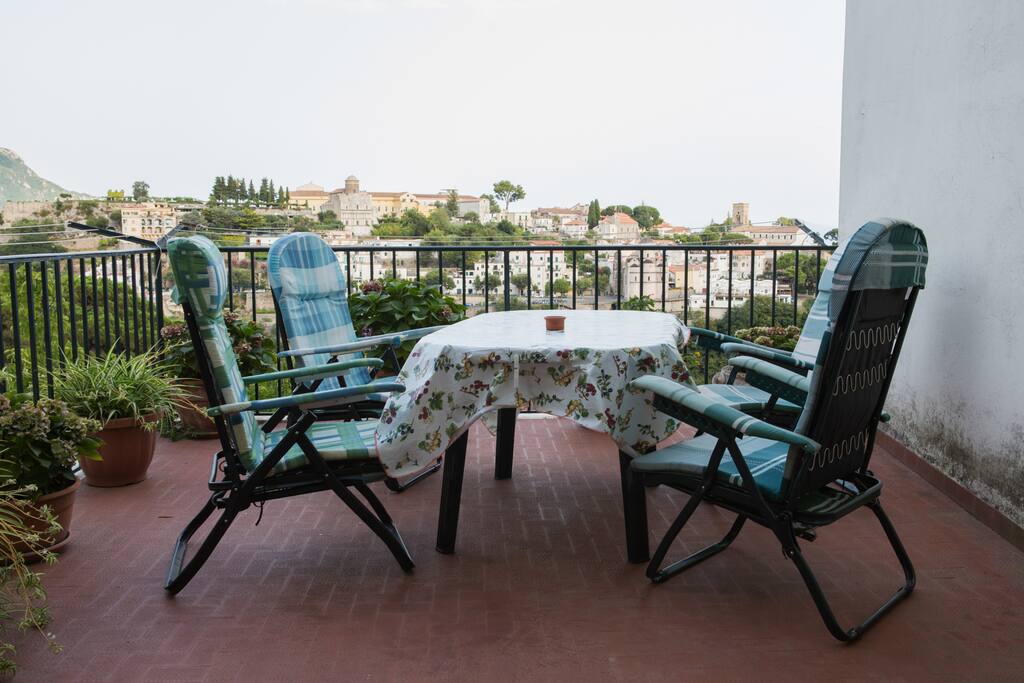 Enjoying the balcony.