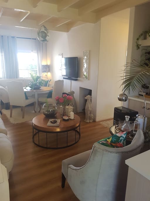 the Living area, with a fireplace