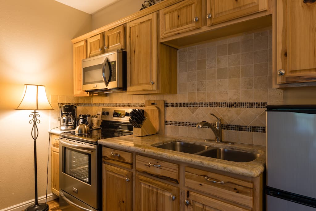 Full kitchenette for your enjoyment, save money by having a meal or two at home.