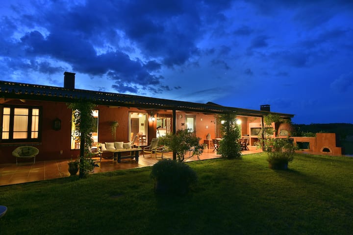 Impressive farmhouse surrounded by olive trees
