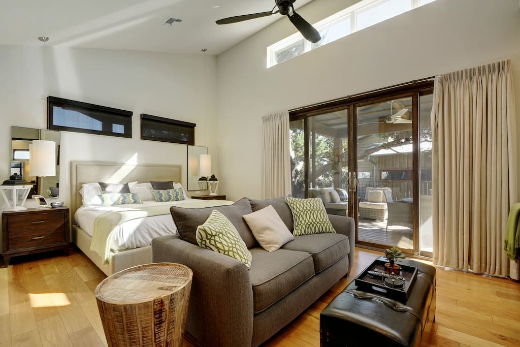 At night, tuck into the king-size bed after a long day outdoors