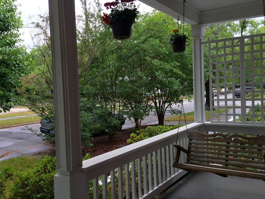 Seeking some porch sitting? We've got a romantic, tree lined street view. Yes, the perfect spot on a historic street.