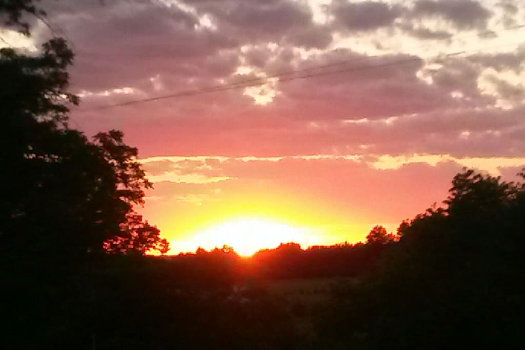 Sunset off the front porch!