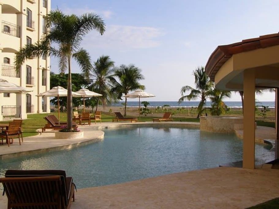 View from the pool to ocean