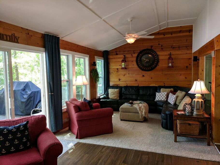 Plenty of seating in the den