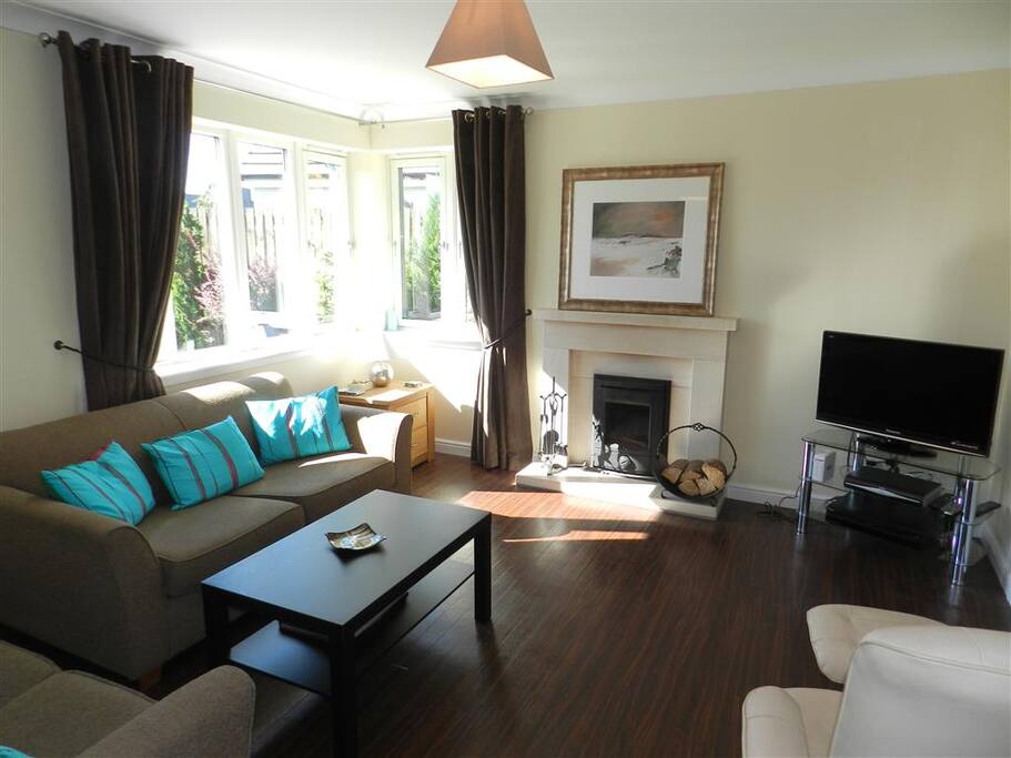 Living room with woodburning stove