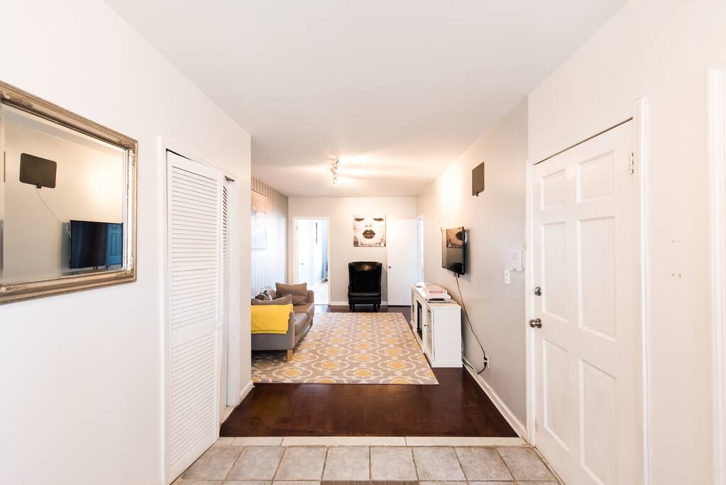 View of the living room from sunny kitchen