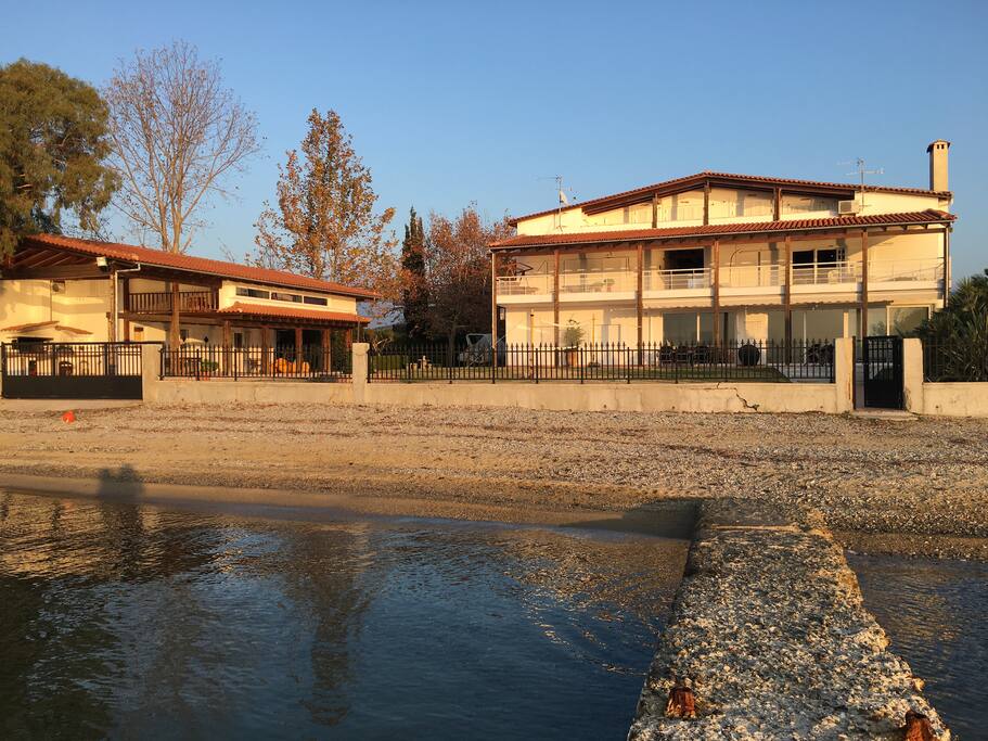 Private beach outside the house