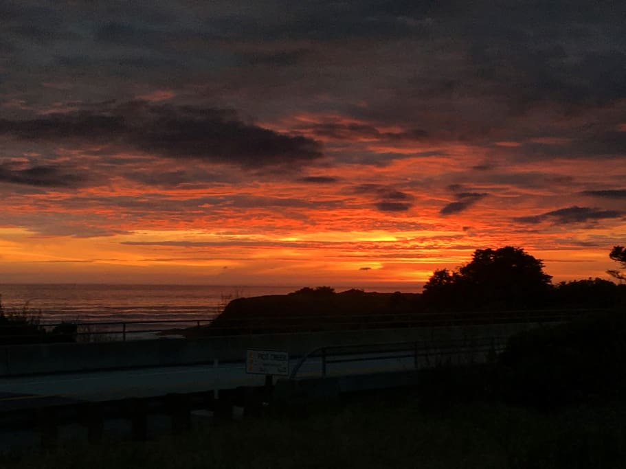 Sunset from the garden