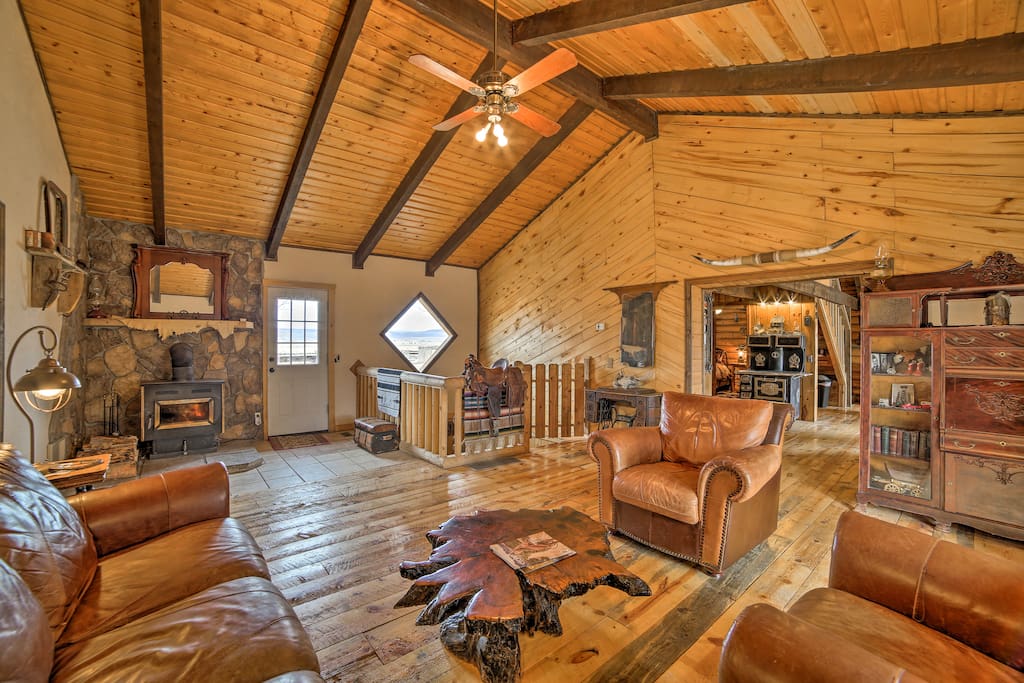Warm wood walls and beamed ceilings welcome you!
