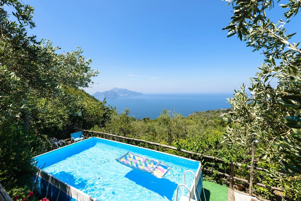 pool terrace with Capri view