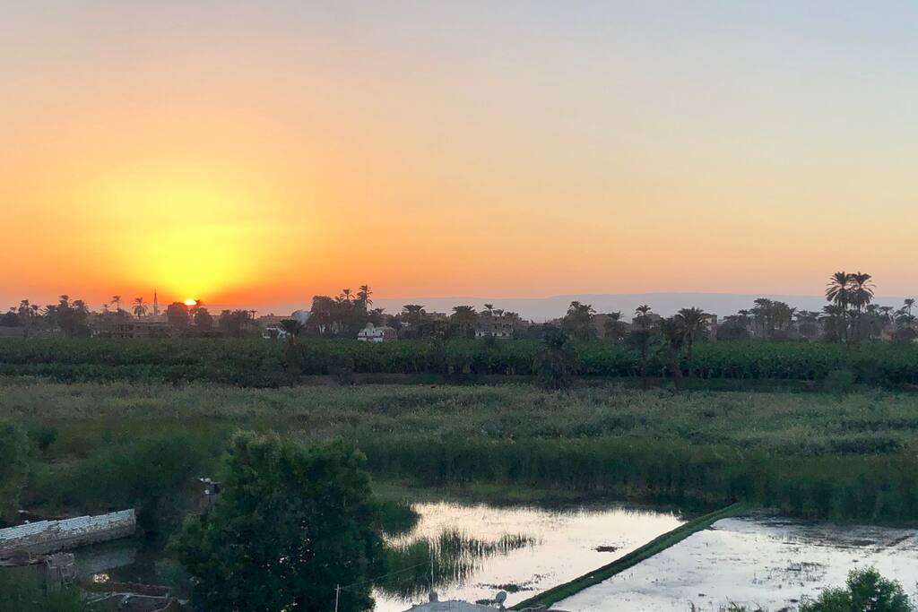 Breathtaking sunset from the rooftop terrace