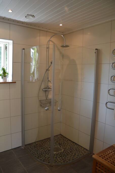 Both bathrooms are tiled