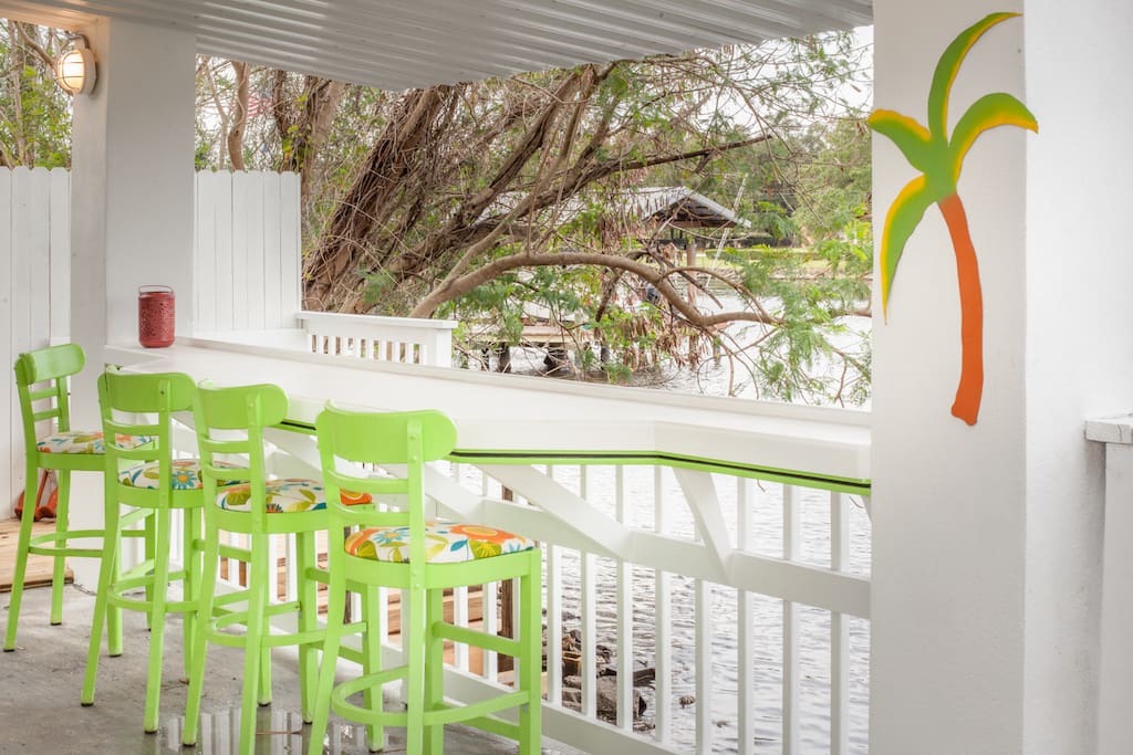Bar overlooking water