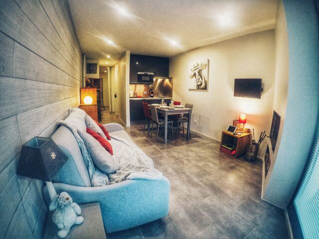 Studio cozy au pied des pistes & vue montagnes