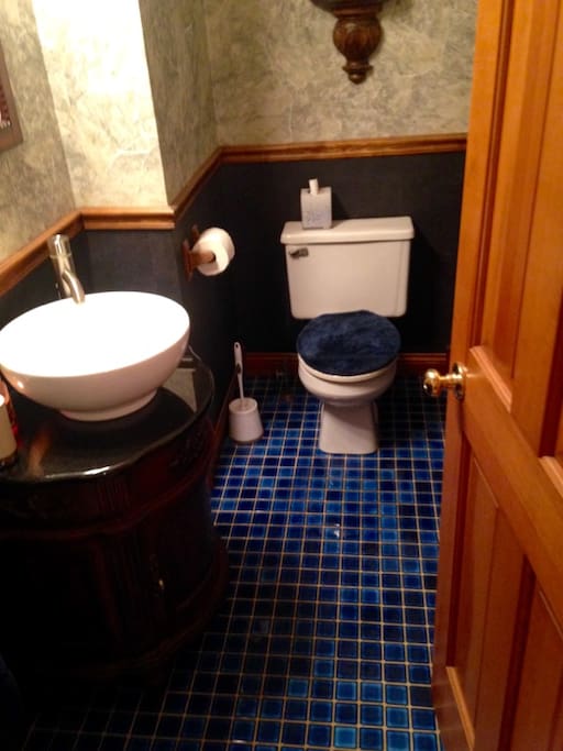 You've been driving a long time and a clean, gorgeous powder room waits to make you feel fabulous and relieve you of your coffee and red bull.