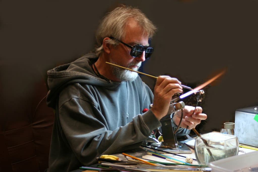 Your artist host at work