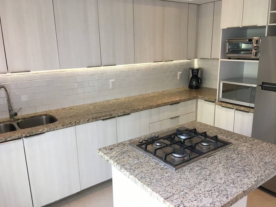 Kitchen with granite countertops