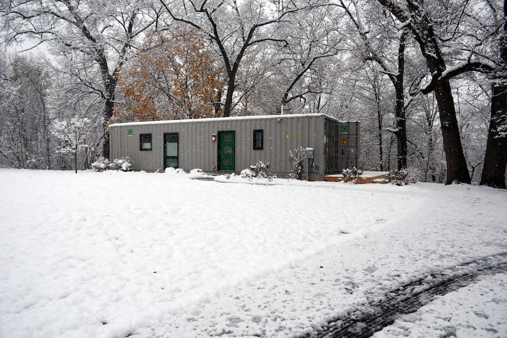 Driveway to container.