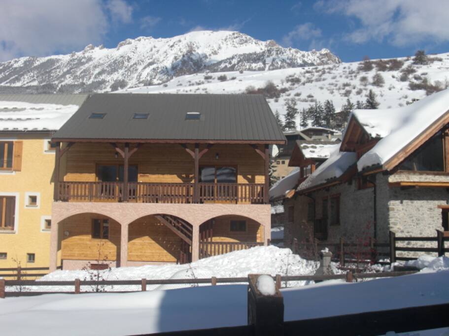 chalet en hiver
