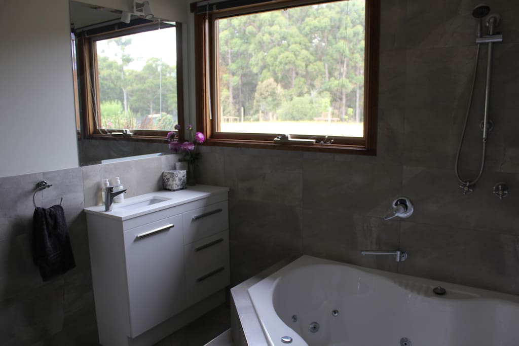 The double room has a large 10 jet two person spa to relax in after your day exploring NW Tasmania
