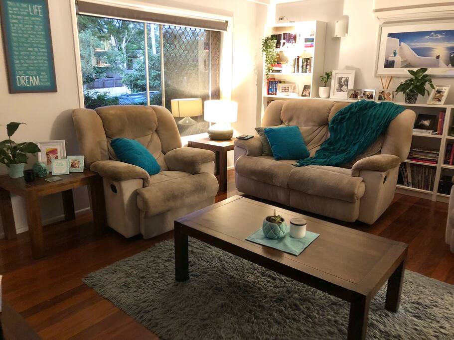 Curl up on the couch with a book from the library or relax whilst watching a DVD or Netflix.