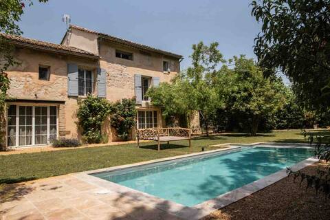 old building with swimming pool