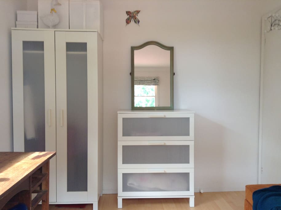 Plenty of space available for clothes