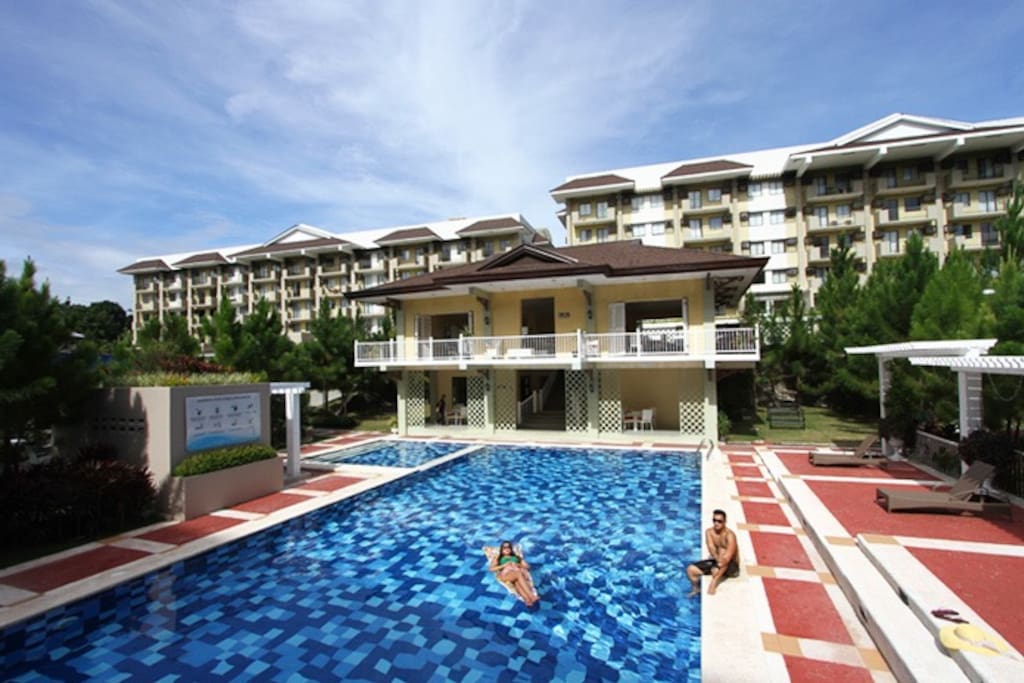 Camella community pool and multifunction hall area infront of Nottingham building