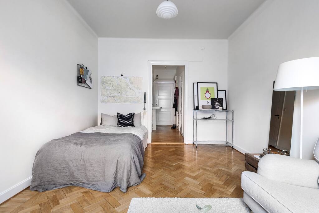 Bed and hall