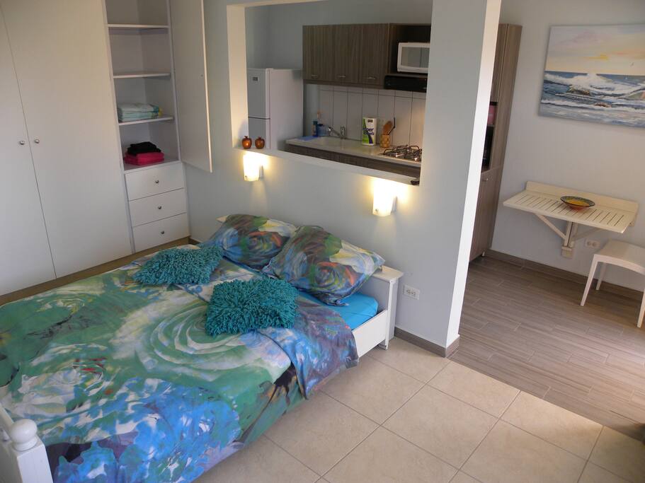 Bedroom and view on studio. It is really cozy and great!